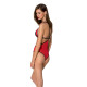 Напівпрозоре боді з мереживом Passion PEONIA BODY XXL/XXXL red-1