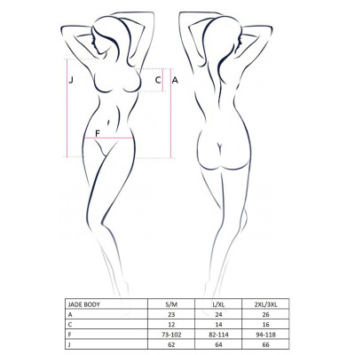 Відвертий боді з елементами стреп JADE BODY black S/M - Passion Exclusive