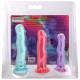 Набір фалоімітаторів Doc Johnson Crystal Jellies - Dong Starter Set - Purple, Pink, Green-14
