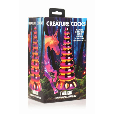 Фентезійний фалоімітатор Creature Cocks Twilight Rainbow Glass Dildo