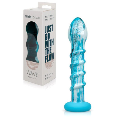 Скляний дилдо Gildo - Ocean Wave Glass Dildo