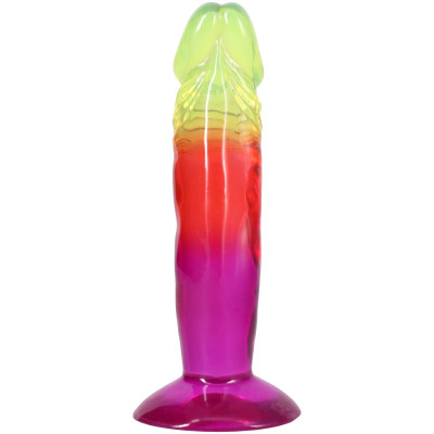 Дилдо Doc Johnson Crystal Jellies - 6.5 Inch Classic Dong - Rainbow