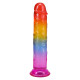 Дилдо Doc Johnson Crystal Jellies - 7 Inch Сlassic Dong - Rainbow-2