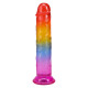Дилдо Doc Johnson Crystal Jellies - 7 Inch Сlassic Dong - Rainbow-1