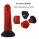 Силіконовий дилдо Hismith 8.35" Curved Silicone Dildo Red Monster Series-4