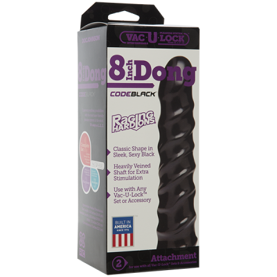 Ділдо Doc Johnson CodeBlack - 8 Inch Raging Vac-U-Lock із стимулюючим рельєфом, діаметр 3,8 см Ділдо Doc Johnson CodeBlack - 8 Inch Raging Vac-U-Lock із стимулюючим рельєфом, діаметр 3,8 см