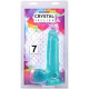 Фалоімітатор Doc Johnson Crystal Jellies - 7 Inch Realistic Cock with Balls - Teal-3