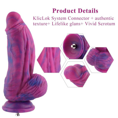 Фалоімітатор для секс-машин Hismith 9.45″ Silicone Fantasy Series Dildo, система кріплення KlicLok,