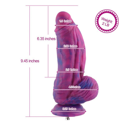 Фалоімітатор для секс-машин Hismith 9.45″ Silicone Fantasy Series Dildo, система кріплення KlicLok,