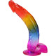 Фалоімітатор Doc Johnson Crystal Jellies - 9.5 Inch Dildo - Rainbow-1