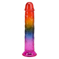 Дилдо Doc Johnson Crystal Jellies - 7.5 Inch Dong - Rainbow