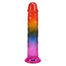 Дилдо Doc Johnson Crystal Jellies - 7.5 Inch Dong - Rainbow