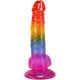 Фалоімітатор Doc Johnson Crystal Jellies - Realistic cock with balls 8.5 Inch - Rainbow-3