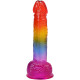 Фалоімітатор Doc Johnson Crystal Jellies - Realistic cock with balls 8.5 Inch - Rainbow-2