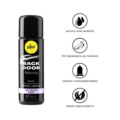 Анальна змазка pjur backdoor anal Relaxing jojoba silicone 30 мл на силіконовій основі з олією жожоб