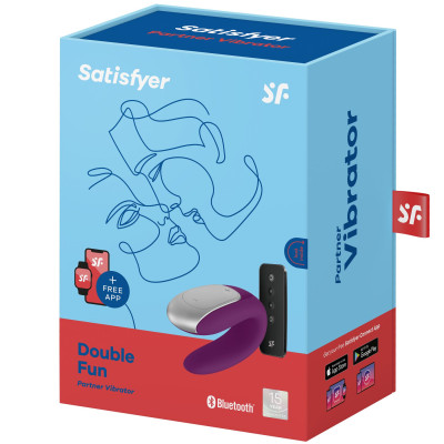 Смартвібратор для пар Satisfyer Double Fun (Violet) з пультом ДК Смартвібратор для пар Satisfyer Double Fun (Violet) з пультом ДК