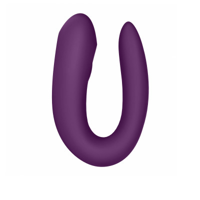 Смарт-вібратор для пар Satisfyer Double Joy Violet із широким кліторальним стимулятором Смарт-вібратор для пар Satisfyer Double Joy Violet із широким кліторальним стимулятором