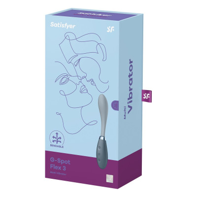 Вібратор Satisfyer G-Spot Flex 3 Grey, гнучкий стовбур із фіксацією положення Вібратор Satisfyer G-Spot Flex 3 Grey, гнучкий стовбур із фіксацією положення