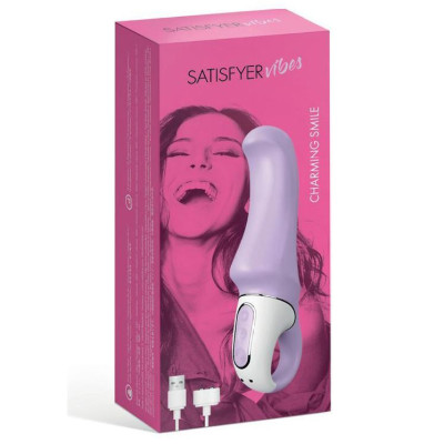 Потужний вібратор Satisfyer Vibes Charming Smile з гнучким стовбуром, виконаний з литого силікону