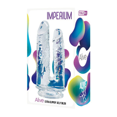 Прозорий фалоімітатор Alive Imperium Jelly Dildo для подвійного проникнення Прозорий фалоімітатор Alive Imperium Jelly Dildo для подвійного проникнення