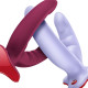 Подвійний фалоімітатор Fun Factory RYDE Wine Red, гнучкі стовбури, присоска-4