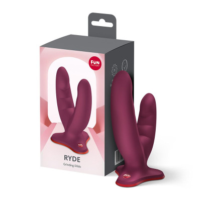 Подвійний фалоімітатор Fun Factory RYDE Wine Red, гнучкі стовбури, присоска Подвійний фалоімітатор Fun Factory RYDE Wine Red, гнучкі стовбури, присоска