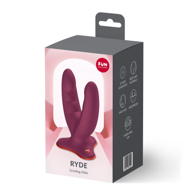 Подвійний фалоімітатор Fun Factory RYDE Wine Red, гнучкі стовбури, присоска Подвійний фалоімітатор Fun Factory RYDE Wine Red, гнучкі стовбури, присоска