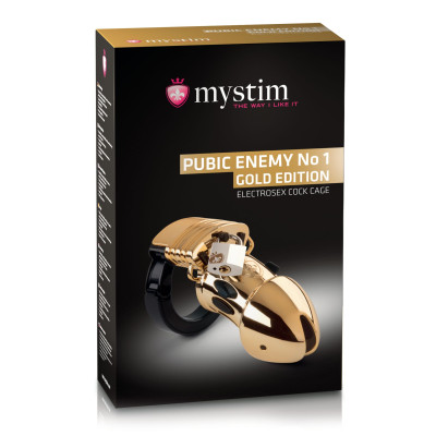Клітка для члена з електростимуляцією Mystim Pubic Enemy No 1 - Gold Edition Клітка для члена з електростимуляцією Mystim Pubic Enemy No 1 - Gold Edition