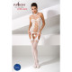 Бодістокінг Passion BS056 white, комбінезон, імітація панчох-1