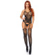 Leg Avenue Jacquard net bodystocking OS Black-1