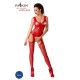 Бодістокінг Passion BS046 red, комбінезон з імітацією панчох-1