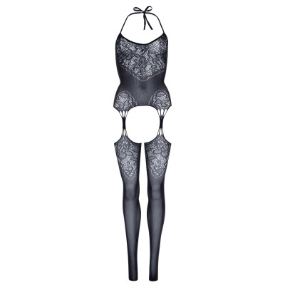 Leg Avenue Jacquard net bodystocking OS Black