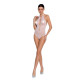Бодістокінг з декольте Passion BS088 white, імітація корсетної шнурівки-2