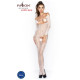Бодістокінг Passion BS031 white, комбінезон з відкритими грудьми-1