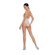 Бодістокінг з декольте Passion BS088 white, імітація корсетної шнурівки-1