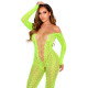 Бодістокінг Leg Avenue Crotchless Footless Lingerie Bodystocking One Size Neon Green-2
