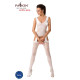 Бодістокінг Passion BS046 white, комбінезон з імітацією панчох-1