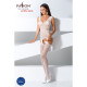 Бодистокинг Passion BS062 white, комбинезон, имитация чулок-1
