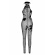 Бодістокінг Noir Handmade F315 Ego flocked mesh halter catsuit - XL-5