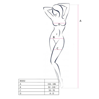 Бодістокінг Passion BS032 red, комбінезон, топ і велика сітка