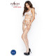 Бодістокінг Passion BS032 white, комбінезон, топ і велика сітка-1