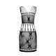 Бодістокінг — мінісукня з метеликами Passion BS090 black-5