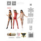 Бодістокінг Passion BS060 red, комбінезон, імітація трусиків і гольфів-4
