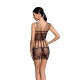 Бодістокінг — мінісукня з метеликами Passion BS090 black-1