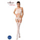 Бодістокінг Passion BS047 white, комбінезон, імітація топа, панчох і пояса-1