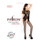 Бодістокінг Passion BS021 black, комбінезон, дрібна сіточка по тілу, велика сітка на ногах-4