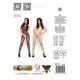 Бодістокінг Passion BS010 white, комбінезон, дрібна сіточка-4