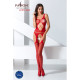 Бодістокінг Passion BS057 red, комбінезон, імітація панчох і пояса-1