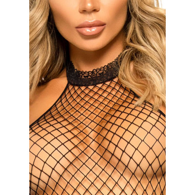 Бодістокінг Leg Avenue Racer neck bodystocking Black