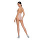 Бодістокінг у велику сітку Passion BS087 white, відкрита спина, халтер, з доступом-3